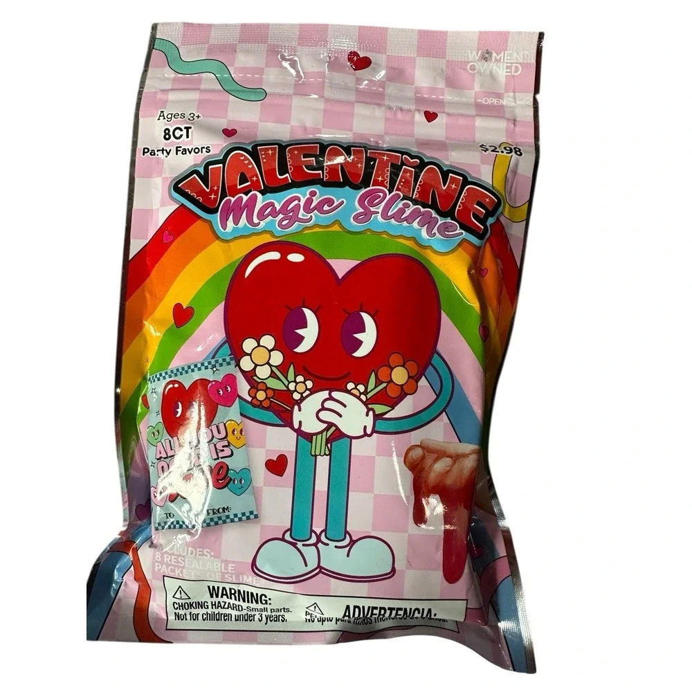3 packs valentine slime 3 packs 8 count each 24 total resealable giftable bags